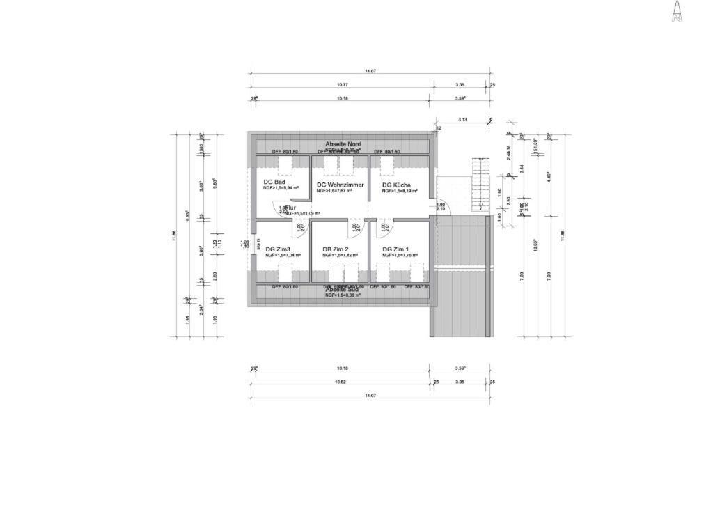 בוסאו Moderne Ferienwohnung Fuer Familien Im Dachgeschoss מראה חיצוני תמונה